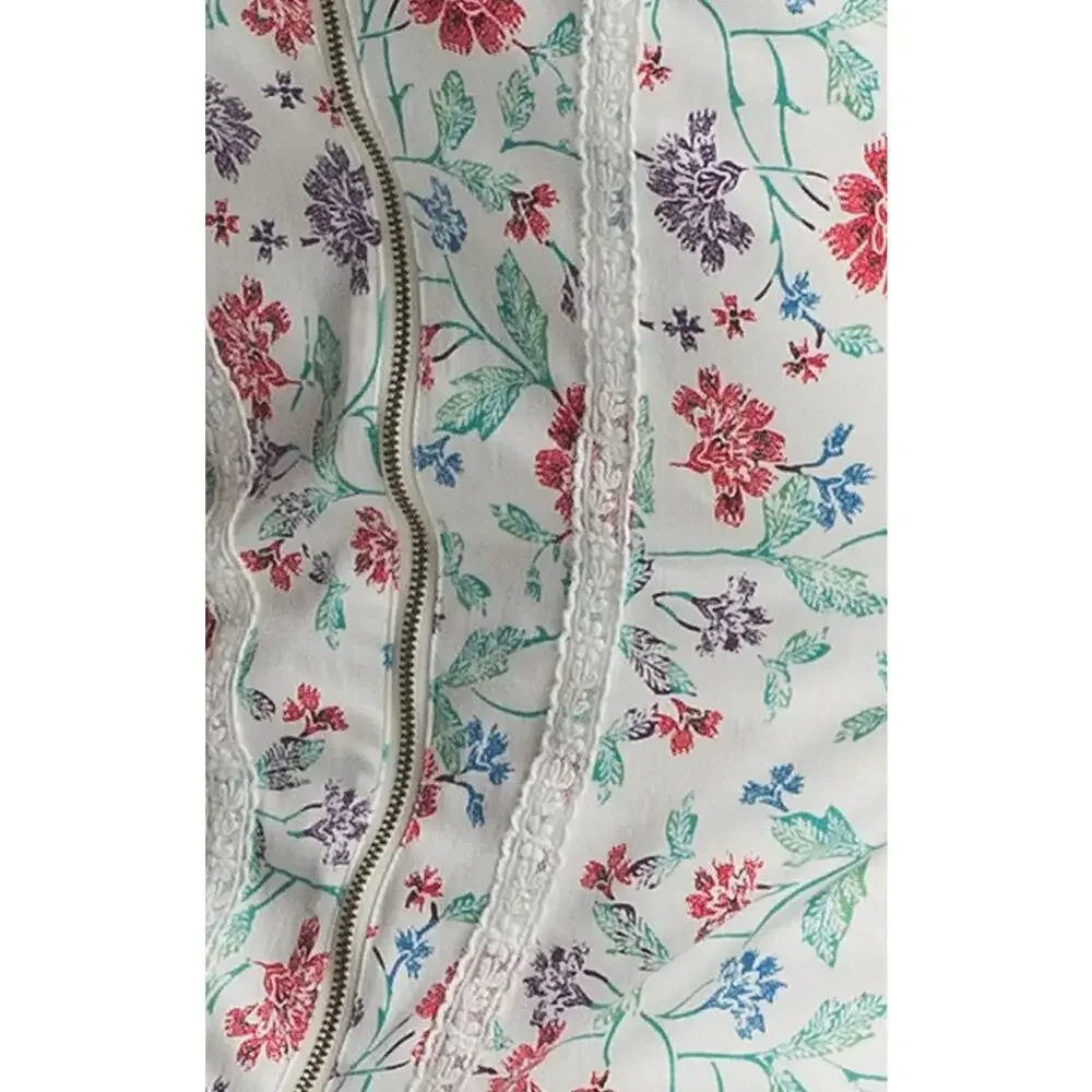 New Free People Miss Lizzy Floral Corset Top $98 SIZE 2 White Zip Lace Detail - Picture 7 of 8
